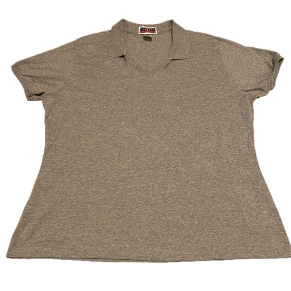 Jerzees Women’s XL Short Sleeve Grey Polo Shirt Uniform Casual Everyday Wear